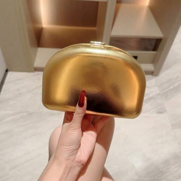 Gold Clutch with Snake Accent